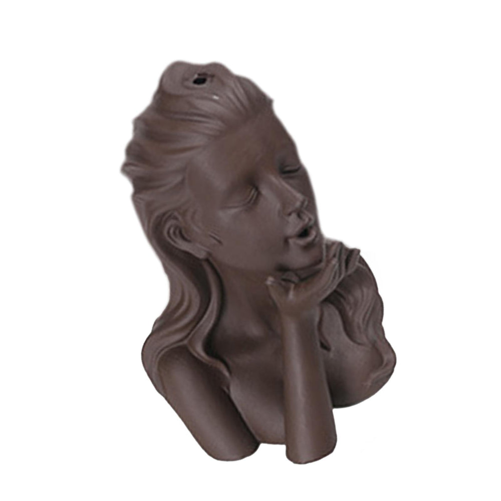 Crofta Backflow Incense Burner Collecting Girl Face Figurine for Hotel Shelf Office