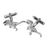 Crofta 1Pair Men's Silver Tyrannosaurs rex Shape Cufflinks Shirt Cuff Links Wedding