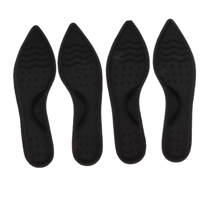 Crofta 2 Pairs Memory Foam Orthotic Arch Support Shoe Insoles Insert Pads Black