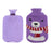 Crofta 2L Durable PVC Massage Thickened Hot Water Bottle with Cloth Cover Purple