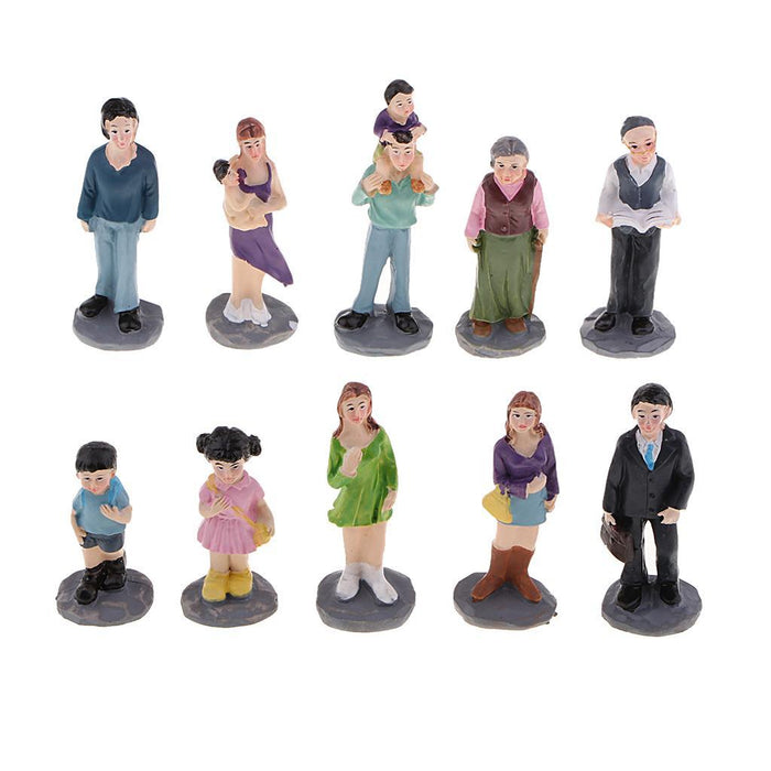 10Pcs Resin Model Figures Character People Sand Table Model Scene Building Accessories