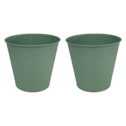 Crofta 2 Pieces Flower Buckets Sculpture Gift Flower Pots for Garden Desktop Office Green