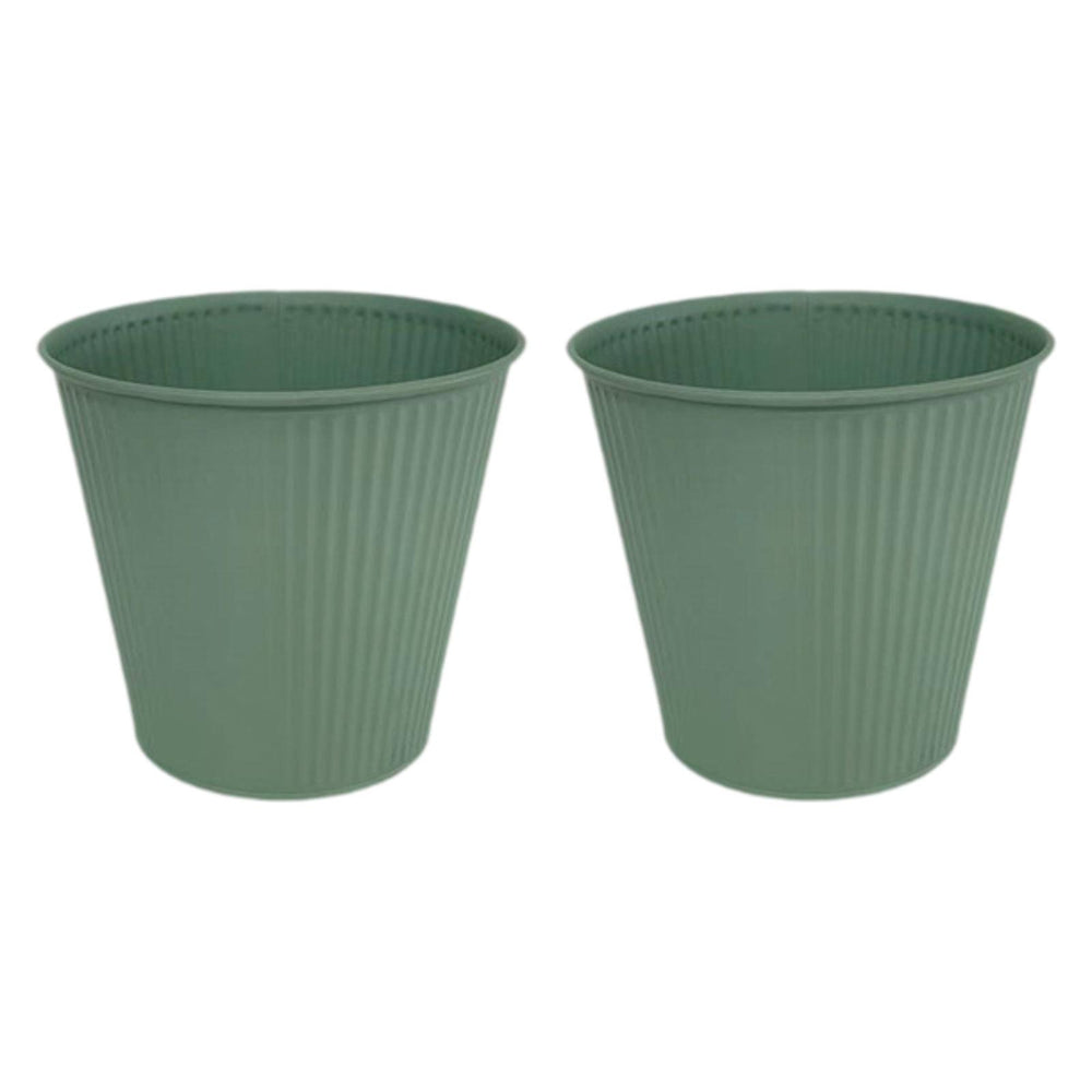 Crofta 2 Pieces Flower Buckets Sculpture Gift Flower Pots for Garden Desktop Office Green