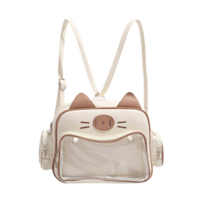 Cat Ita Bag Portable Pin Display Backpack for Halloween Girls Party Supplies Khaki