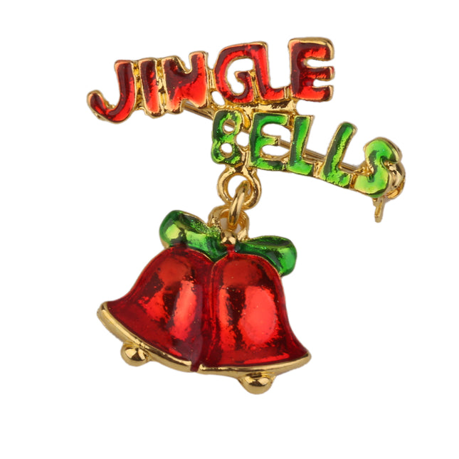 Crofta Xmas Jingle Bell Brooch Pin Decor for Christmas Party Favor Gift Colorful