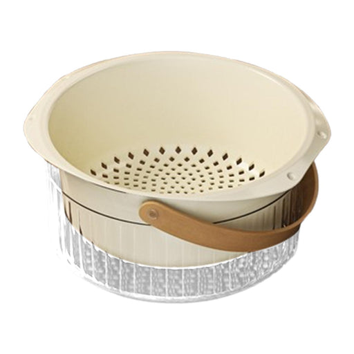 Party Beverage Bin Portable Beverage Chilling Tub for Parties Pub Restaurant Beige and Basket