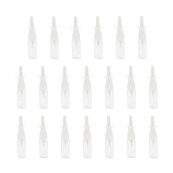 20 Pieces Empty Refillable Nasal Spray Bottles Fine Mist Nose Vials 15ml