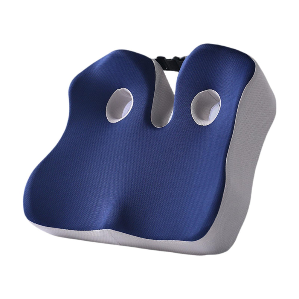 Seat Cushion Memory Foam Cushion Coccyx Pillow for Office Chair Car Airplane Blue Grey