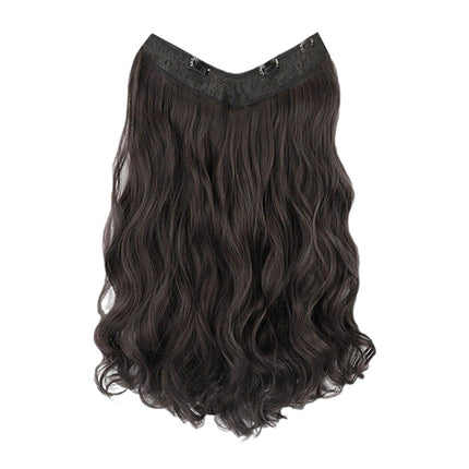 Crofta Wavy Curly Natural Soft Synthetic Hair Pieces 17.7" for Women Dates Concerts Brown Black