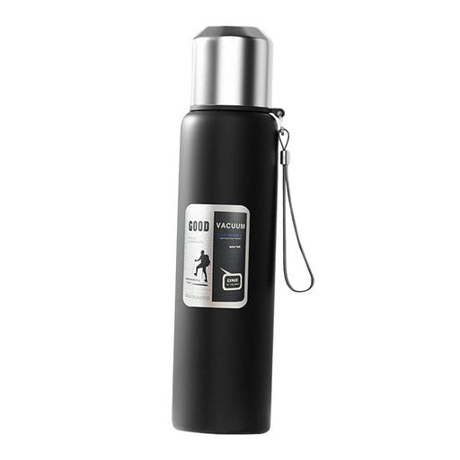 Insulated Water Bottle Hot Water Dispenser Portable Kettle for Trip Work Gym 1000ml black