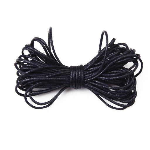 Crofta 1.5mm Round Waxed Cotton Cords Black