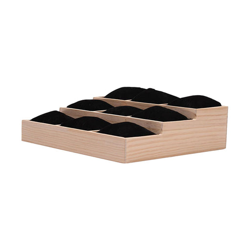 Crofta Watch Display Tray Wooden Display Box Watch Holder for Gifts Shop Countertop Black velvet