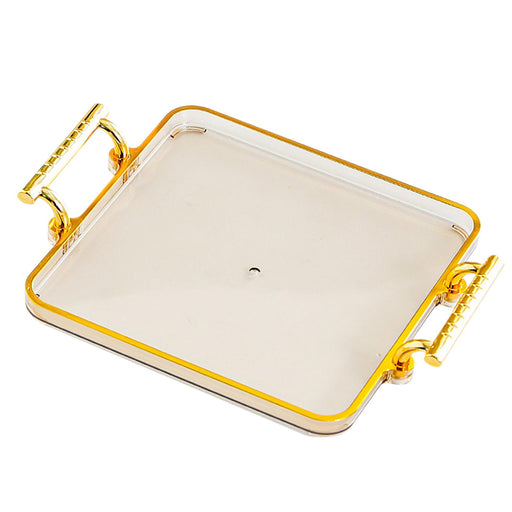 Serving Tray Rectangular with Handles Countertop Organizer for Hotel Parties Amber