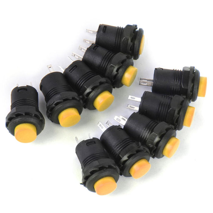 Crofta 10 x Car Boat Locking Dash OFF-ON Push Button Switch Yellow