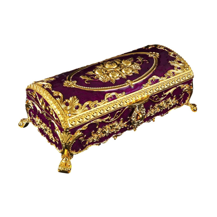 Jewelry Storage Box Wedding Gift Rectangle for Rings Pendant Charms Brooches Purple