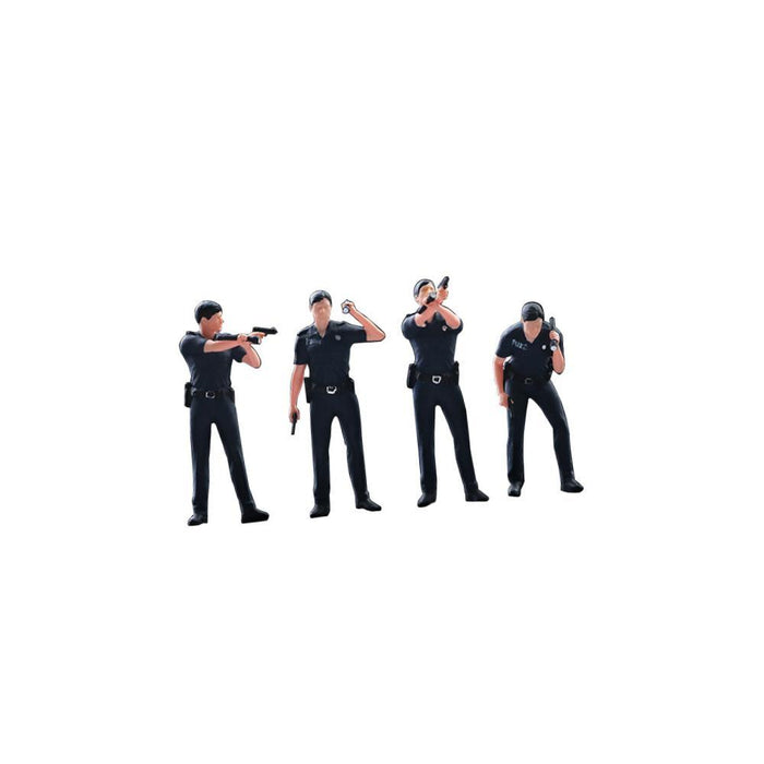 Crofta 4Pcs 1/64 Diorama Figures Detective Officers for Dollhouse Accessories