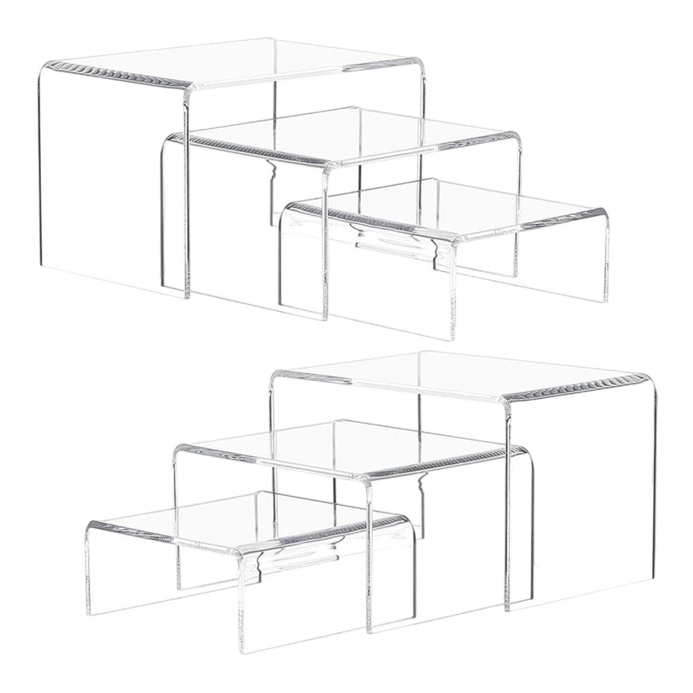 Crofta 6 Pieces Acrylic Display Riser Clear Decoration for Purse Retail/shop Wallet