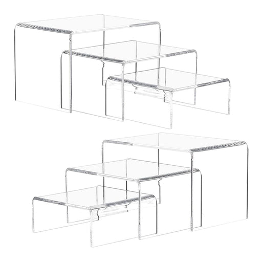 Crofta 6 Pieces Acrylic Display Riser Clear Decoration for Purse Retail/shop Wallet