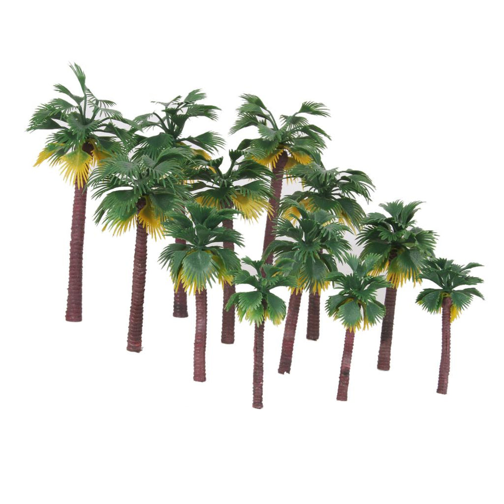 12pcs Layout Model Train Palm Trees Rain Forest Scale 1:65-1:150