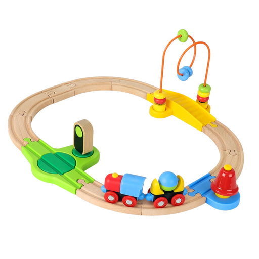 Crofta Wooden Train Set for Toddlers Kids Valentines Day Gifts for Preschool Age 3~6