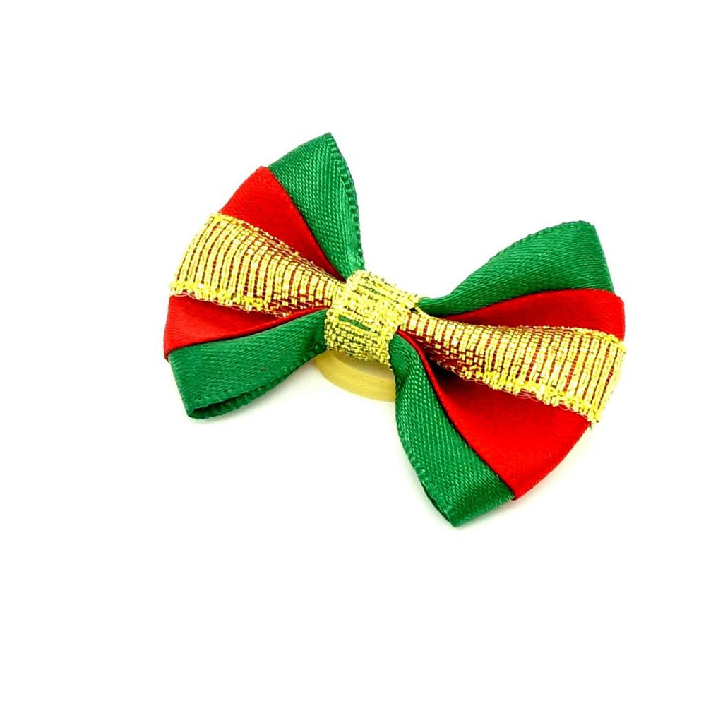 Crofta Christmas Style Pet Hair Rubber band Hair Rope Hair Ribbon Bow Dog Charm