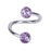 Crofta 14g Stainless Steel Twist Navel Ring with Ball - Purple