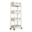 Crofta Mobile Shelf Portable Rolling Cart for Home Organization Farmhouse Apartment 4 Tiers