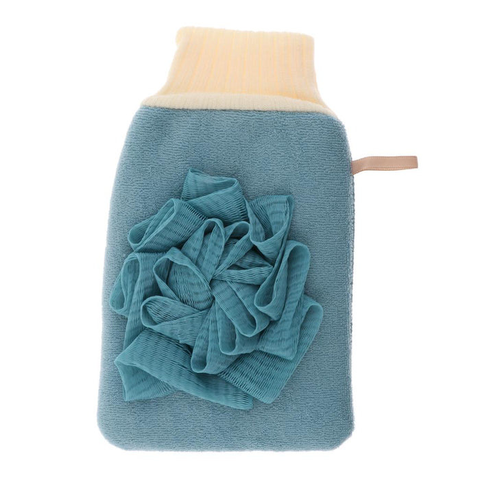 Crofta Women Men Exfoliating Bath Glove Shower Skin Care Scrubber Mitt Blue