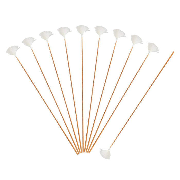 Crofta 10 Pieces Goose Feather Earpicks for Adults Children Ear Pick Ear Spoon White Thread S