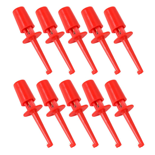 Crofta 10 x Mini Test Hook Probe Spring Clip for PCB SMD IC Red