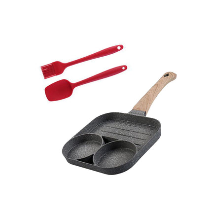 Crofta Egg Frying Pan Griddle Pan Fried Egg Pan for Burger Sandwich Sausage Patties Two Hole