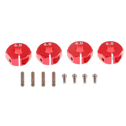 Crofta 12x6mm Wheel Hex Rim Hub Drive Adapter for 1/10 Traxxas Slash RC Cars Red