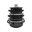 3Pcs Enamel Mini Pot Set Universal Portable Enamel Cookware Set Cooking Home black