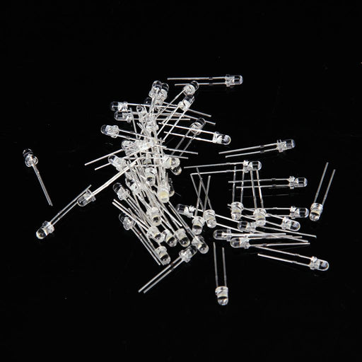 Crofta 100pcs 3mm White Light LED Light Emitting Diode