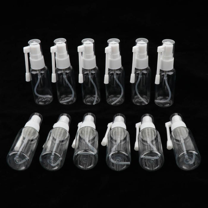 12 Pieces Empty Nasal Spray Refillable Bottle Oral Care Mist Atomizer 30ml