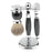 Crofta 1 Set Safety Shaving Kits Razors Shaving Brush Alloy Stand Holder Black