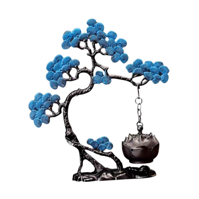 Crofta Pine Tree Incense Holder Hanging Incense Burner for Bedroom Meditation Study Blue