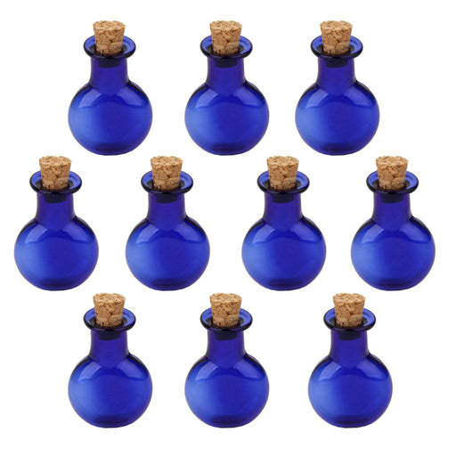 Crofta 10pcs Mini Glass Bottle Jars Vials Bottle Pendant with Cork - Flat Round