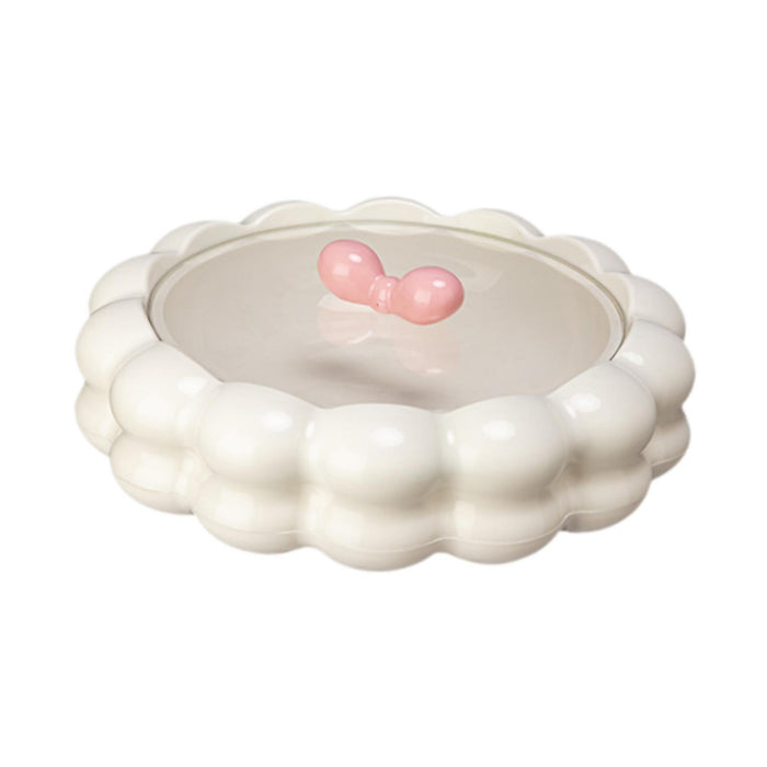 Crofta Serving Tray with Lid Living Room Nut Serving Dish for Sweets Cookies Snacks White