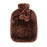 Crofta Plush Hot Water Bottle with Cover 2L Winter Warm Soft Large for Outdoor Brown