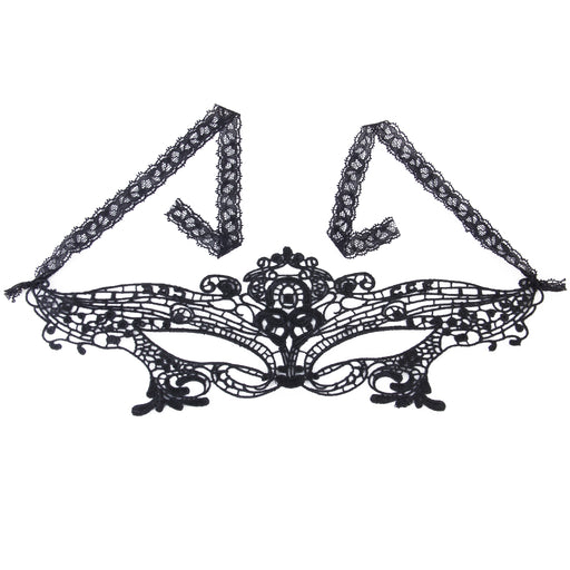 Crofta Gorgeous Venetian Black Lace Eye Mask Masquerade Fancy Dress Party Mask