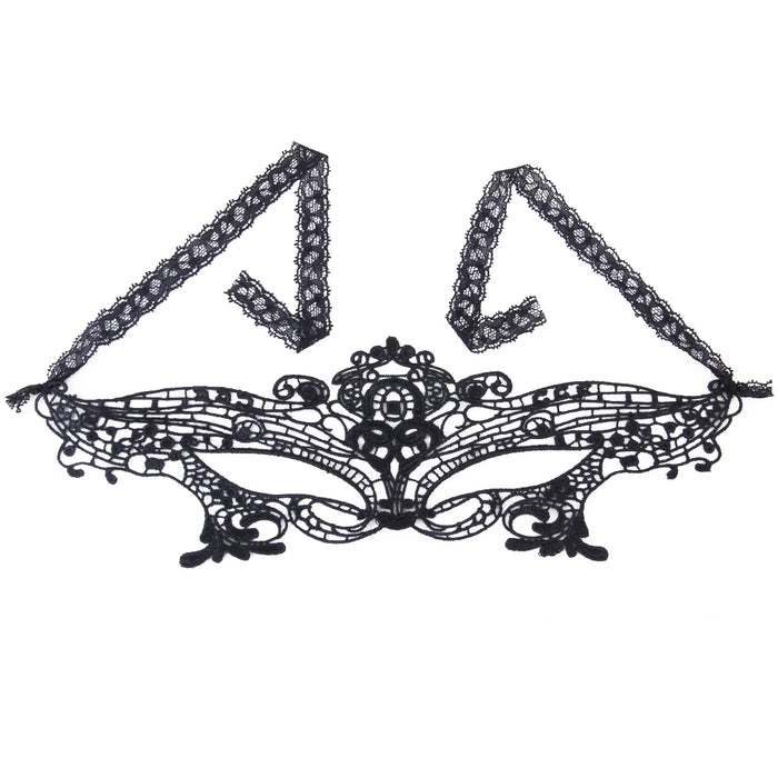 Crofta Gorgeous Venetian Black Lace Eye Mask Masquerade Fancy Dress Party Mask