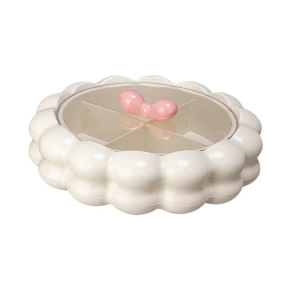 Crofta Serving Tray with Lid Living Room Nut Serving Dish for Sweets Cookies Snacks Divided White