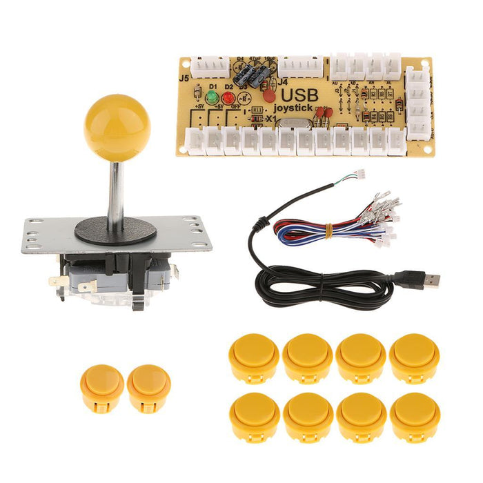 Crofta Zero Delay USB Encoder Board PC Controller Joystick DIY Kits for Arcade Game Yellow