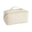 Portable PU Leather Cosmetic Bag Large for Home Short Trip Bathroom White