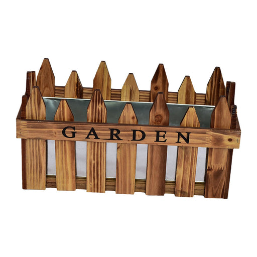 Crofta Flower Pot Holder Planter Stand Decorative Window Box for Porch Office Fence Wood Color