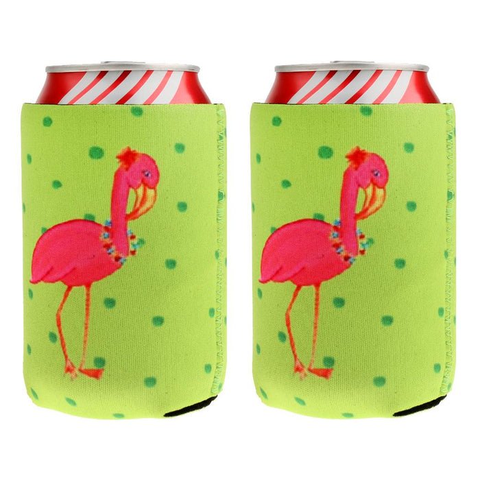 Crofta 2 Pair Flamingo Stubby Beer Soda Can Beverage Holder Chilling Sleeve