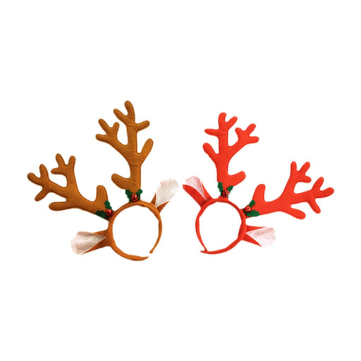 2Pcs Reindeer Antlers Headband Christmas Headwear for Beach Halloween Photos