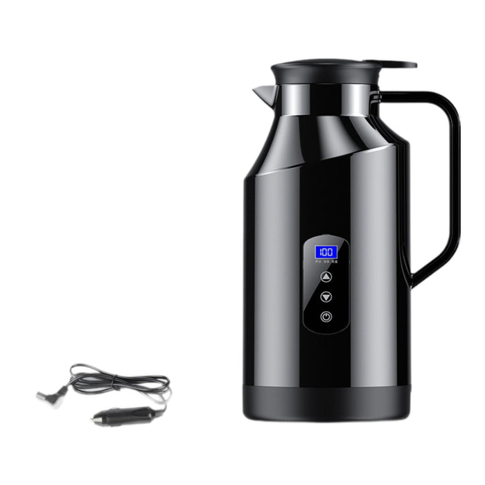 Crofta 12V 24V Car Kettle Electric Boiler Vehicle Travel Kettle for Tea Coffee 1200ml