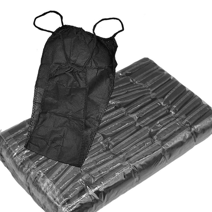 100x Women Disposable Thong Panties Individually Wrapped for SPA Black